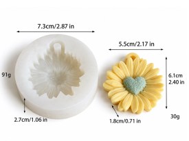 Molde silicona margarita con centro corazon 